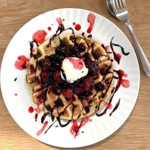 Make gluten-free waffles with our gluten-free sweet waffle mix