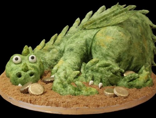 The Great British Bake Off 2023: animal cakes. A dragon cake made entirely from chocolate cake, chocolate ganache and sugarpaste icing.