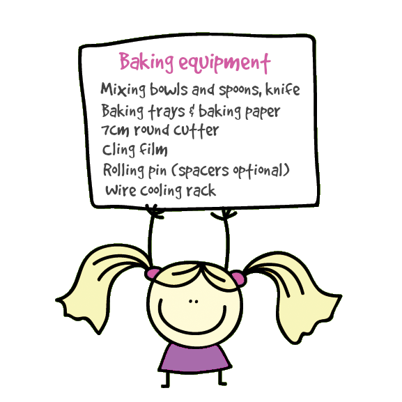Baking equipment needed for the gluten-free strawberry shortcake sandwich biscuits baking box.