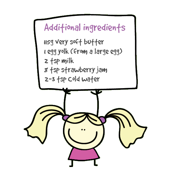 Additional ingredients needed to bake your gluten-free strawberry shortcake sandwich cookies.